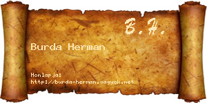 Burda Herman névjegykártya